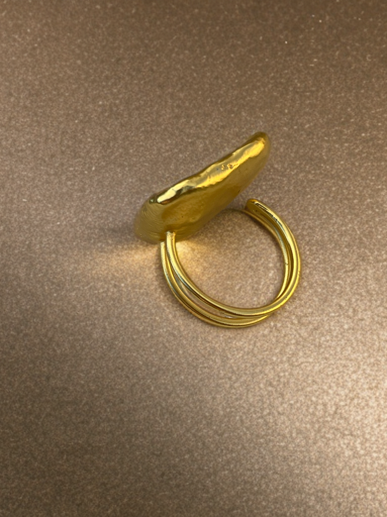 The Solenne Ring  Sage + Gold Roots