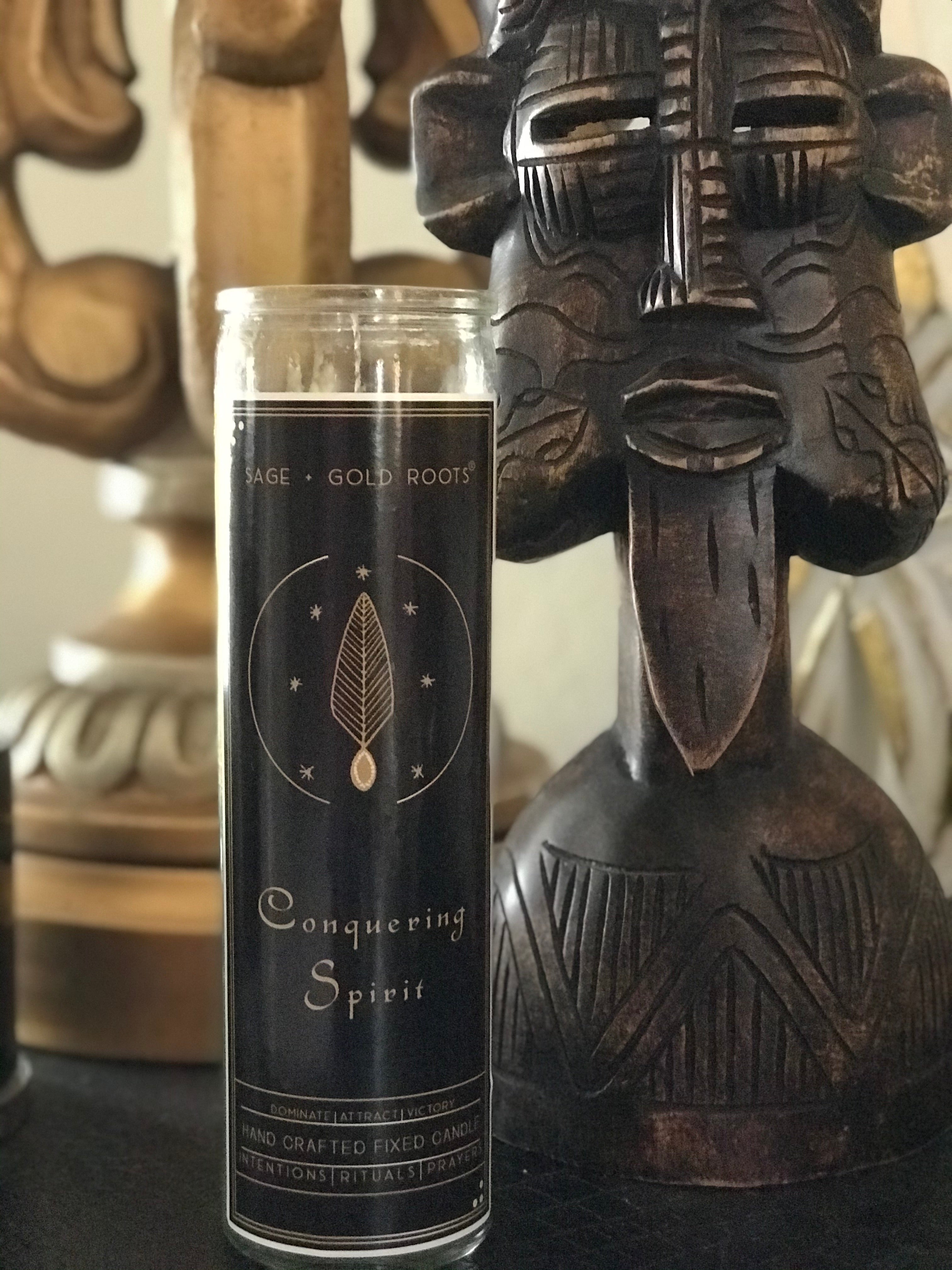 Conquering Spirit | Ritual Candle  Sage + Gold Roots