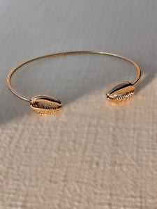 the | Cowries | bangle -  Sage + Gold Roots