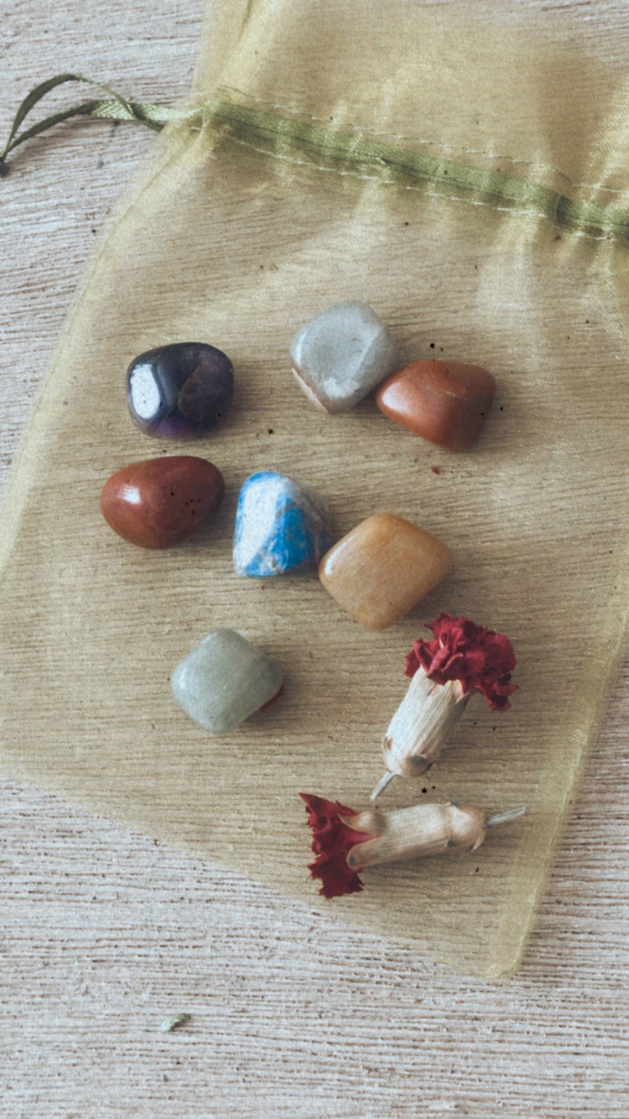 DEEPLY ROOTED | Chakra Alignment Crystal Set  Sage + Gold Roots