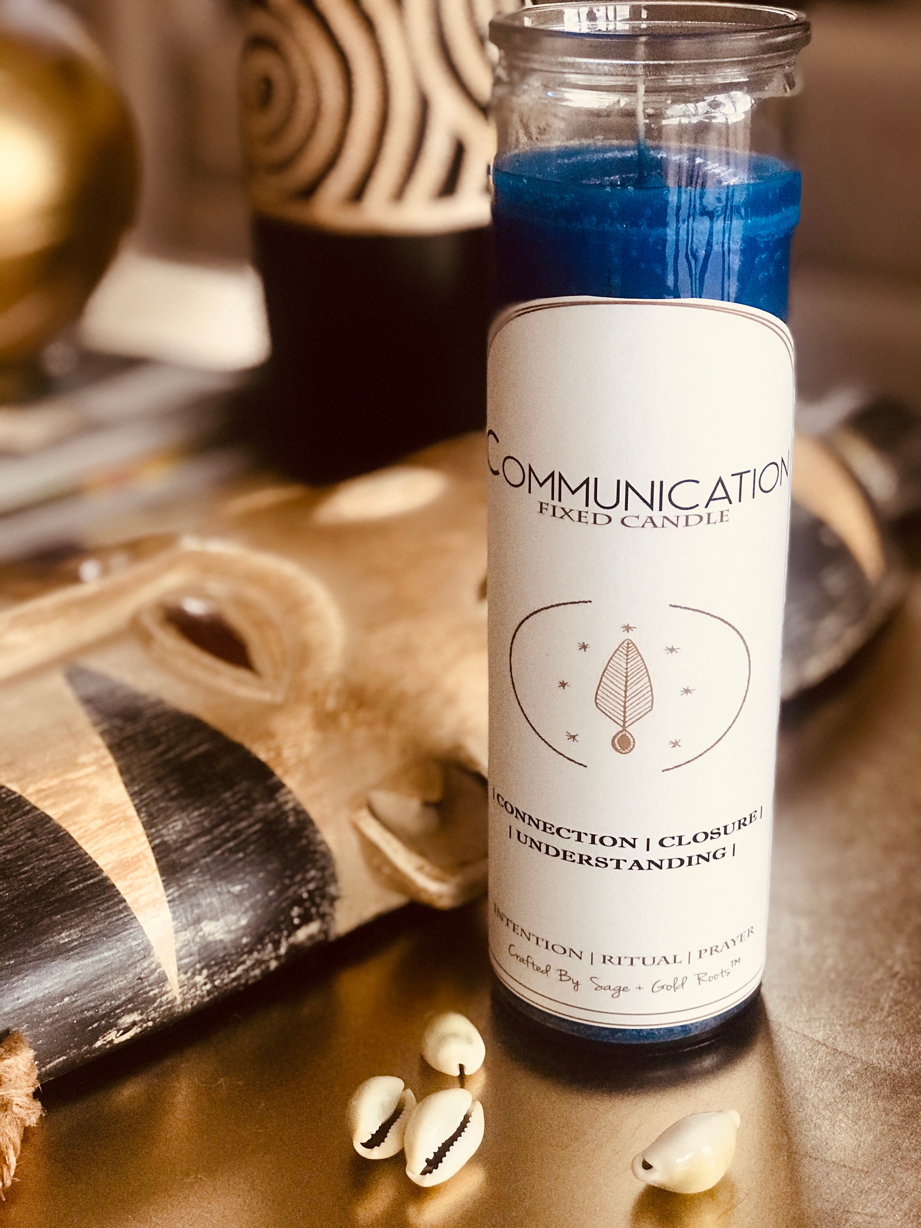 COMMUNICATION | Fixed Conjure Candle  Sage + Gold Roots