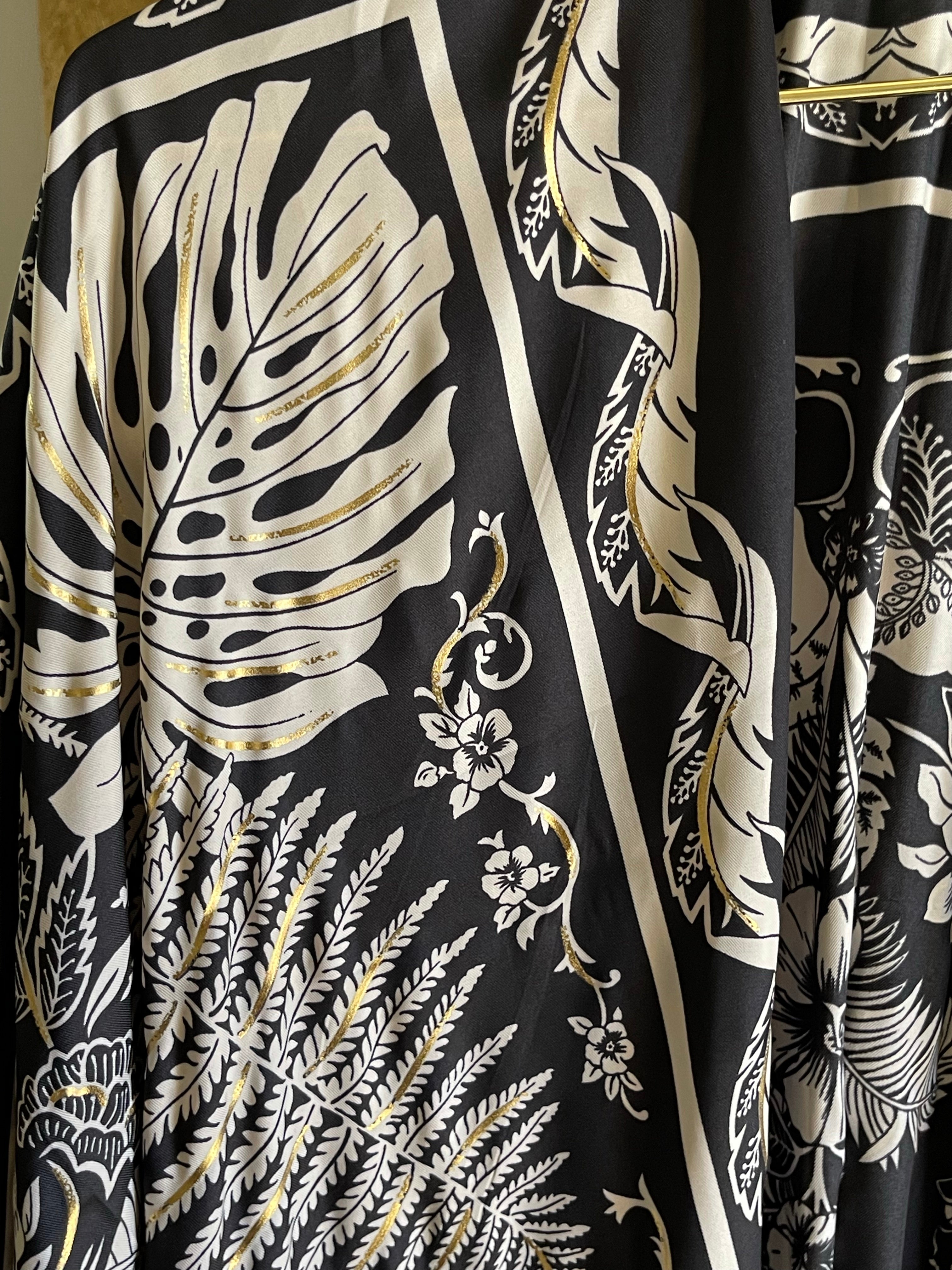 Sacred Rituals | Charmeuse Kimonos + Robes -  Sage + Gold Roots